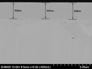 ハルセル試験後のメッキ膜 断面B