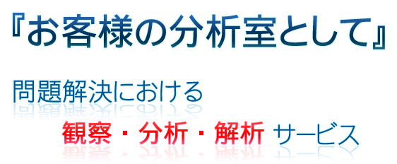 お客様の分析室として問題解決における観察・分析・解析サービス